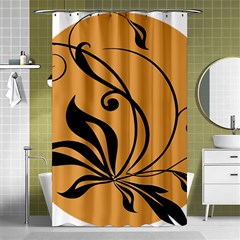 Black Brown Floral Symbol Shower Curtain 48  X 72  (small)  by Mariart