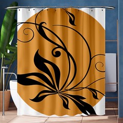 Black Brown Floral Symbol Shower Curtain 60  X 72  (medium)  by Mariart