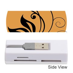 Black Brown Floral Symbol Memory Card Reader (stick)  by Mariart