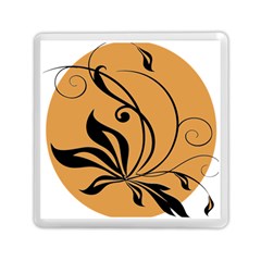 Black Brown Floral Symbol Memory Card Reader (square)  by Mariart