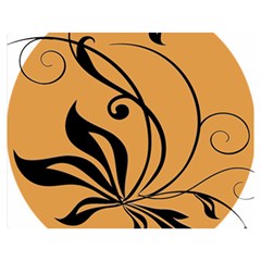 Black Brown Floral Symbol Double Sided Flano Blanket (medium)  by Mariart