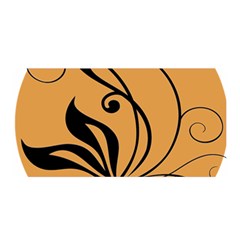 Black Brown Floral Symbol Satin Wrap by Mariart