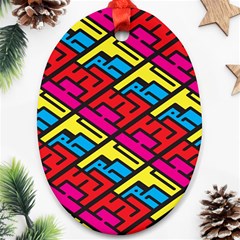 Color Red Yellow Blue Graffiti Ornament (oval) by Mariart