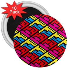 Color Red Yellow Blue Graffiti 3  Magnets (10 Pack) 