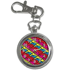 Color Red Yellow Blue Graffiti Key Chain Watches by Mariart