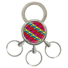 Color Red Yellow Blue Graffiti 3-ring Key Chains by Mariart