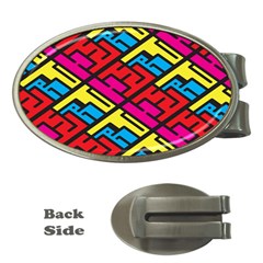 Color Red Yellow Blue Graffiti Money Clips (oval) 