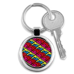 Color Red Yellow Blue Graffiti Key Chains (round)  by Mariart