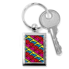 Color Red Yellow Blue Graffiti Key Chains (rectangle) 