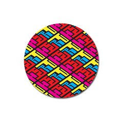 Color Red Yellow Blue Graffiti Magnet 3  (round) by Mariart