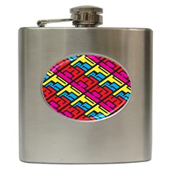 Color Red Yellow Blue Graffiti Hip Flask (6 Oz) by Mariart