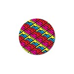 Color Red Yellow Blue Graffiti Golf Ball Marker (4 pack) Front