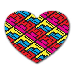 Color Red Yellow Blue Graffiti Heart Mousepads by Mariart