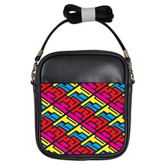 Color Red Yellow Blue Graffiti Girls Sling Bags by Mariart