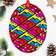 Color Red Yellow Blue Graffiti Ornament (oval Filigree) by Mariart