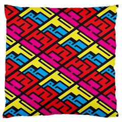 Color Red Yellow Blue Graffiti Large Cushion Case (two Sides) by Mariart