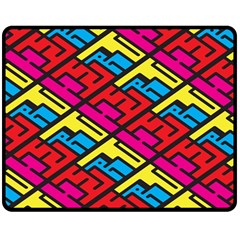 Color Red Yellow Blue Graffiti Double Sided Fleece Blanket (medium)  by Mariart