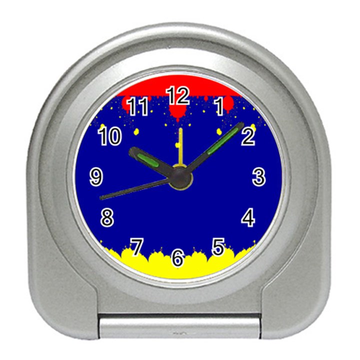 Critical Points Line Circle Red Blue Yellow Travel Alarm Clocks