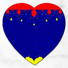 Critical Points Line Circle Red Blue Yellow Jigsaw Puzzle (heart) by Mariart