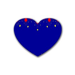 Critical Points Line Circle Red Blue Yellow Rubber Coaster (heart)  by Mariart