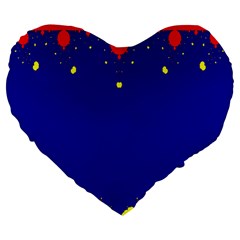 Critical Points Line Circle Red Blue Yellow Large 19  Premium Flano Heart Shape Cushions