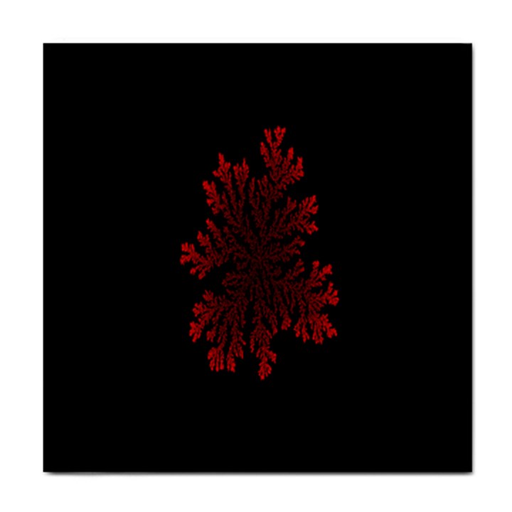 Dendron Diffusion Aggregation Flower Floral Leaf Red Black Tile Coasters