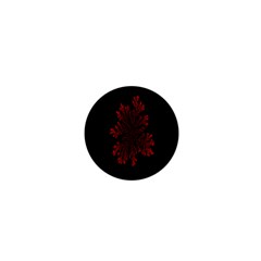 Dendron Diffusion Aggregation Flower Floral Leaf Red Black 1  Mini Magnets by Mariart