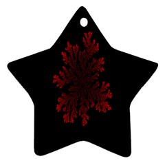 Dendron Diffusion Aggregation Flower Floral Leaf Red Black Ornament (star) by Mariart