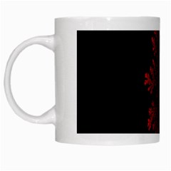 Dendron Diffusion Aggregation Flower Floral Leaf Red Black White Mugs by Mariart