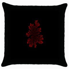 Dendron Diffusion Aggregation Flower Floral Leaf Red Black Throw Pillow Case (black)