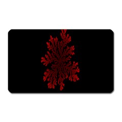 Dendron Diffusion Aggregation Flower Floral Leaf Red Black Magnet (rectangular) by Mariart