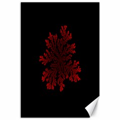 Dendron Diffusion Aggregation Flower Floral Leaf Red Black Canvas 12  X 18   by Mariart