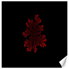 Dendron Diffusion Aggregation Flower Floral Leaf Red Black Canvas 20  X 20   by Mariart