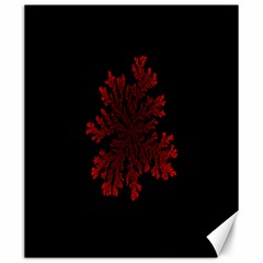 Dendron Diffusion Aggregation Flower Floral Leaf Red Black Canvas 20  X 24   by Mariart