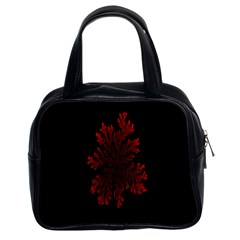 Dendron Diffusion Aggregation Flower Floral Leaf Red Black Classic Handbags (2 Sides) by Mariart