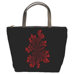 Dendron Diffusion Aggregation Flower Floral Leaf Red Black Bucket Bags by Mariart