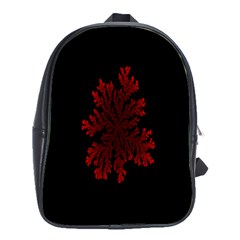 Dendron Diffusion Aggregation Flower Floral Leaf Red Black School Bags(large)  by Mariart