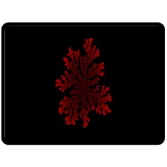 Dendron Diffusion Aggregation Flower Floral Leaf Red Black Fleece Blanket (large)  by Mariart