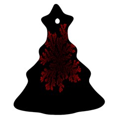 Dendron Diffusion Aggregation Flower Floral Leaf Red Black Ornament (christmas Tree)  by Mariart