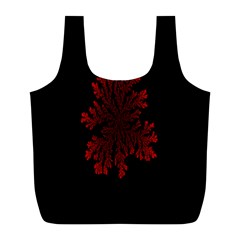 Dendron Diffusion Aggregation Flower Floral Leaf Red Black Full Print Recycle Bags (l)  by Mariart