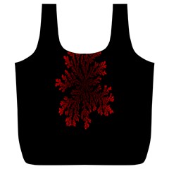 Dendron Diffusion Aggregation Flower Floral Leaf Red Black Full Print Recycle Bags (l)  by Mariart