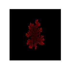 Dendron Diffusion Aggregation Flower Floral Leaf Red Black Small Satin Scarf (square) by Mariart