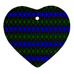 Diamond Alt Blue Green Woven Fabric Ornament (heart) by Mariart