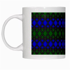 Diamond Alt Blue Green Woven Fabric White Mugs by Mariart