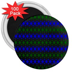 Diamond Alt Blue Green Woven Fabric 3  Magnets (100 Pack) by Mariart