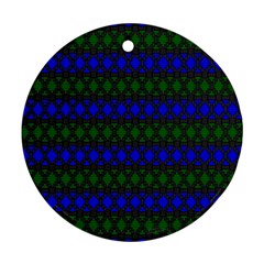 Diamond Alt Blue Green Woven Fabric Round Ornament (two Sides) by Mariart