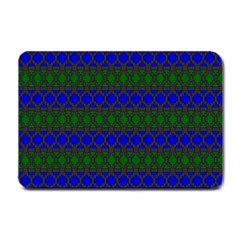 Diamond Alt Blue Green Woven Fabric Small Doormat  by Mariart