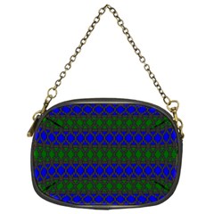 Diamond Alt Blue Green Woven Fabric Chain Purses (one Side)  by Mariart