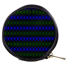 Diamond Alt Blue Green Woven Fabric Mini Makeup Bags by Mariart