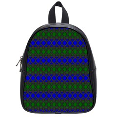 Diamond Alt Blue Green Woven Fabric School Bags (small)  by Mariart